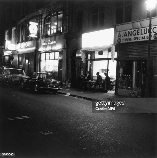 The Bar Italia, a well known late night cafe in the Soho district of London.