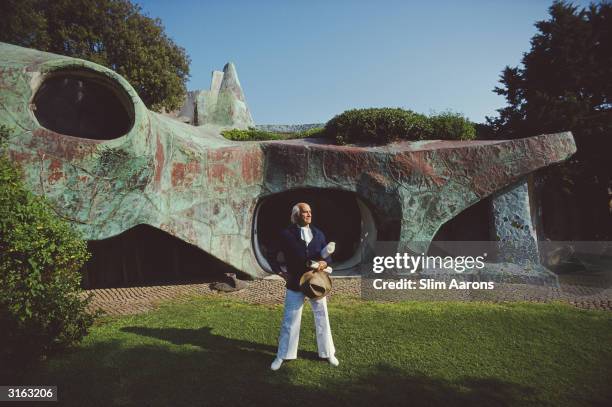 Architect Jacques Couelle at the Costa Smeralda, Karim Aga Khan's development in Sardinia which Couelle designed.