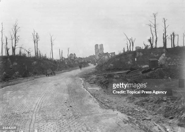 The ruins of Ypres in Belgium, the site of three major battles during the First World War, September 1919.