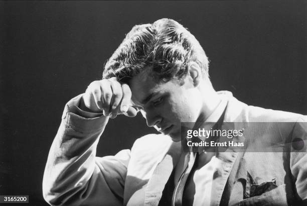 American actor Richard Beymer during the filming of 'West Side Story', a film musical directed by Jerome Robbins and Robert Wise with words and music...