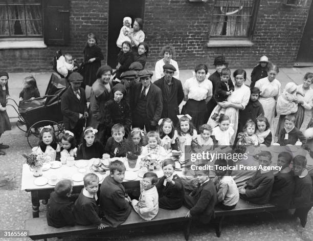 East Enders celebrate the end of World War I at a Peace Day street party in London.