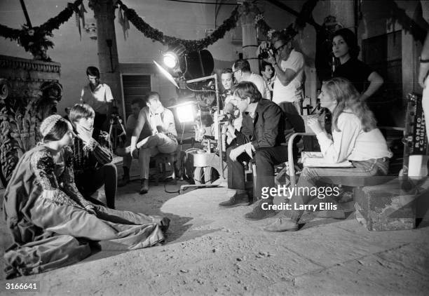 Franco Zeffirelli directs English actors Olivia Hussey and Leonard Whiting in a screen version of Shakespeare's 'Romeo and Juliet'.