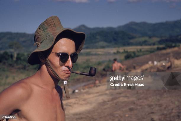 Member of the French Foreign Legion at Dien Bien Phu in north-west Vietnam, the site of a major battle between the French and the Vietminh in 1954....