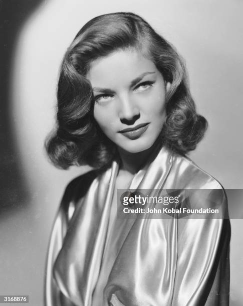 American screen star Lauren Bacall, whose famous marriage to Humphrey Bogart lasted until his death in 1957.