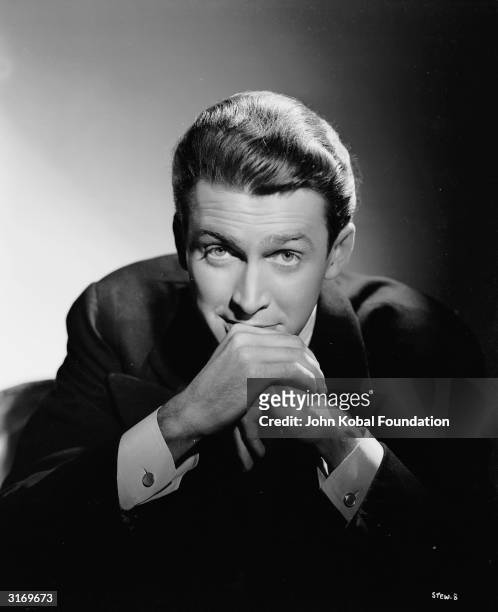 American actor James Stewart , renowned for his personable qualities both on-screen and off.