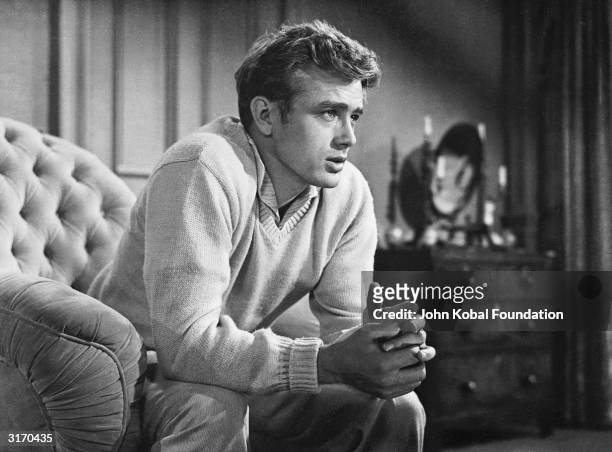 James Dean plays the angst-ridden Cal Trask in 'East of Eden', directed by Elia Kazan and based on the novel by John Steinbeck.