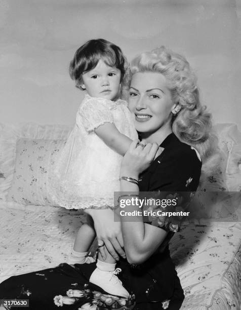 Hollywood actress Lana Turner with her daughter Cheryl Crane.