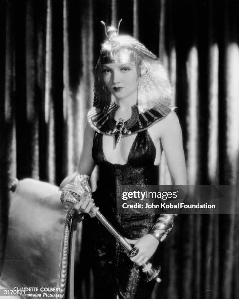 Claudette Colbert plays Egypt's most famous queen in the historical drama 'Cleopatra', directed by Cecil B DeMille.