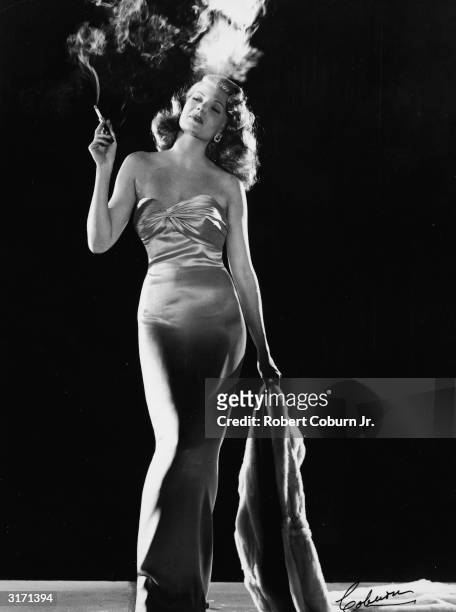 American actress Rita Hayworth as Gilda in the film of the same name directed by Charles Vidor, a role which gained her superstar status in Hollywood.
