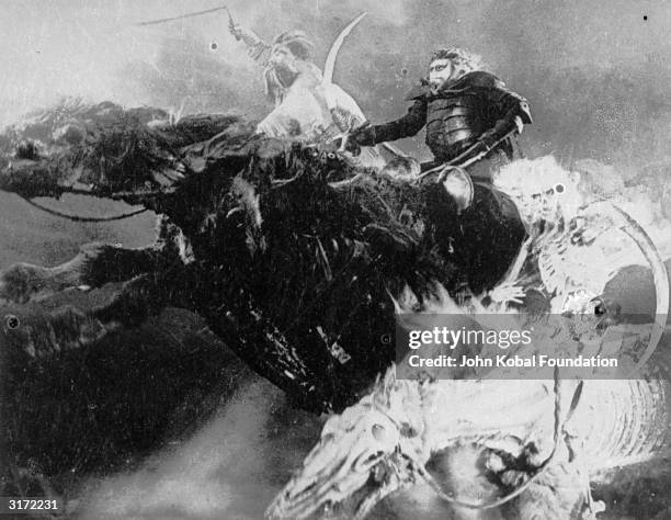 The four horsemen of the apocalypse from the film 'Faust', a silent classic directed by F W Murnau and based on the story by Goethe.