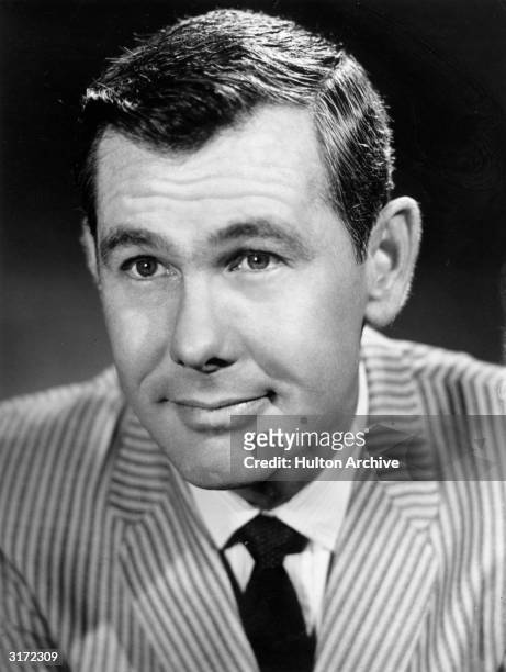 Promotional headshot portrait of American comedian and talk show host Johnny Carson, for the talk show 'The Tonight Show Starring Johnny Carson. He...