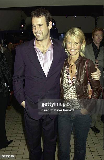 Swedish television presenter Ulrika Jonsson and boyfriend arrive at the UK premiere of the film "Catch Me If You Can" at the Empire Cinema Leicester...