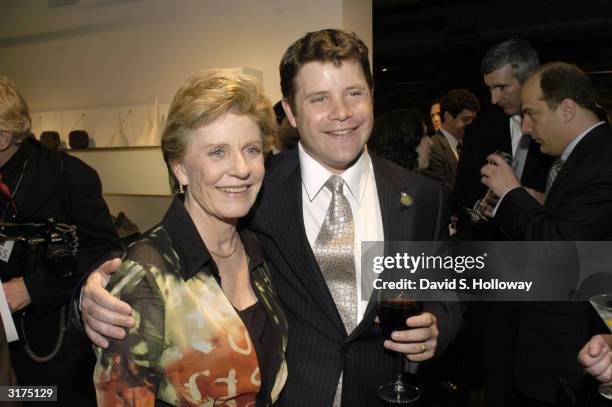 Actress Patty Duke attends the Creative Coalition's 2004 Capitol Hill Spotlight Awards ceremony with her son actor Sean Astin March 30, 2004 in...