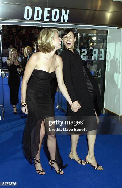 Actresses Rebecca Romijn-Stamos and Famke Jensen arrive at the UK Premiere of 'X-Men 2' at The Odeon Leicester Square April 24, 2003 in London.