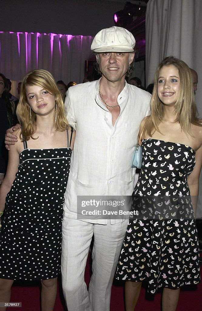 British musician Bob Geldof and daughters Pixie and Peaches Geldof