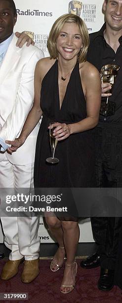 British actress Lisa Faulkner arrives at the Bafta Television Awards held at the London Palladium on April 13, 2003 in London.