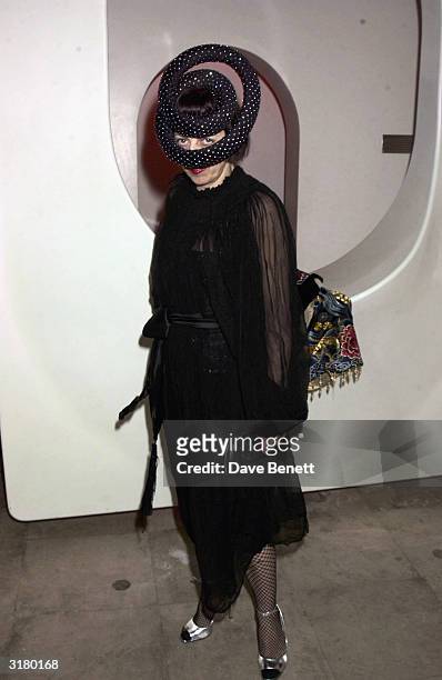 Fashion stylist Isabella Blow at the Swarovski Jewellery Fashion Show held at the Sketch Club on October 3rd 2003 in London.
