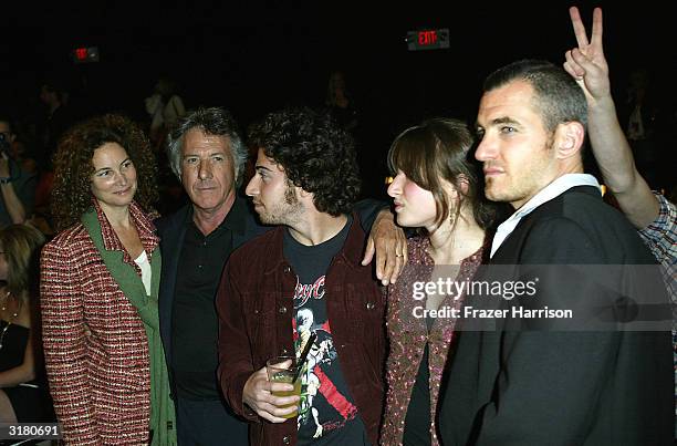 Actor Dustin Hoffman, his wife Lisa , son Jake, daughter Ali and Yossi Falgenblat in the Front Row during the Jenni Kayne fashion show at Mercedes...