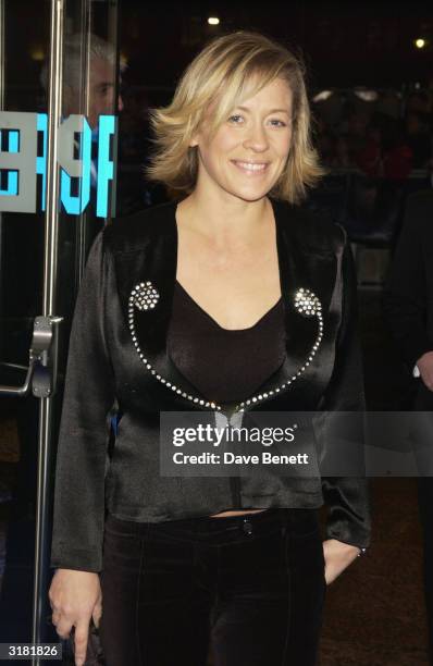 Presenter Sarah Beeny attends the "Master and Commander: The Far Side Of The World" premiere at the Odeon Leicester Square on November 17, 2003 in...