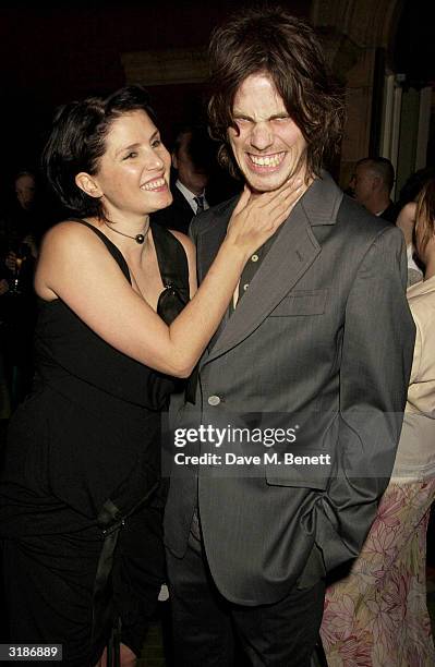 Sadie Frost and boyfriend Jackson Scott attend the Vivienne Westwood Private View of new retrospective show at the V&A Museum on March 30, 2004 in...