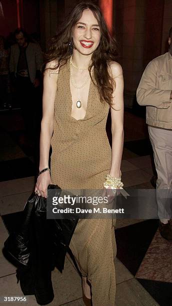 Elizabeth Jagger attends the Vivienne Westwood Private View of new retrospective show at the V&A Museum on March 30, 2004 in London. The show...