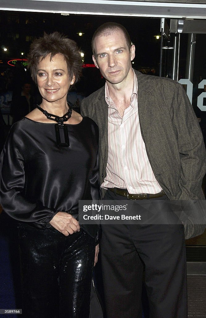 Actor Ralph Fiennes and his partner Francesca Annis arrive at the UK