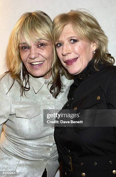 Singer Marianne Faithfull and actress Annita Pallenberg at the After Show party for Marianne's gig at the Barbican on March 10th, 2002 in London.