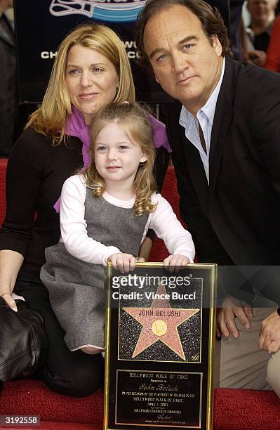 Actor Jim Belushi, wife Jenny and daughter Jamison attend the ceremony posthumously honoring his brother, actor/comedian John Belushi, with a star on...