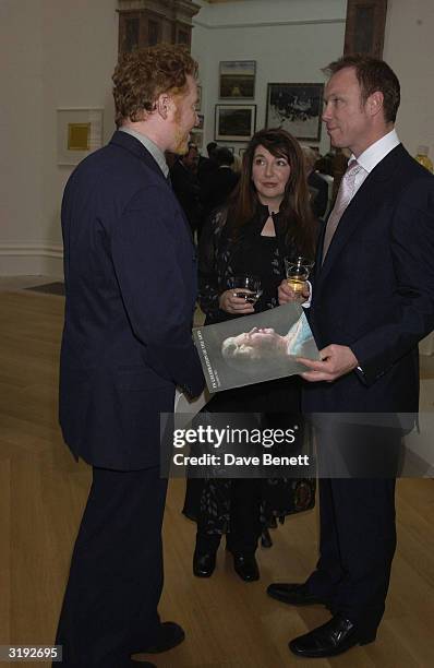 Musicians Mick Hucknall, Kate Bush and Gary Kemp at the Royal Academy of Arts during the Golden Jubilee celebrations for Queen Elizabeth on May 22,...