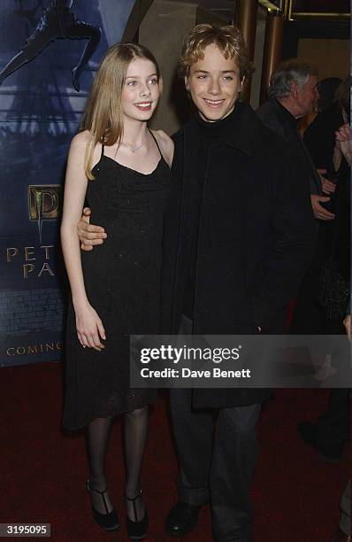 Rachel Hurd Wood and Jermey Sumpter attend the UK Premiere of "Peter Pan The Movie" at the Empire, Leicester Square on December 10, 2003 in London.