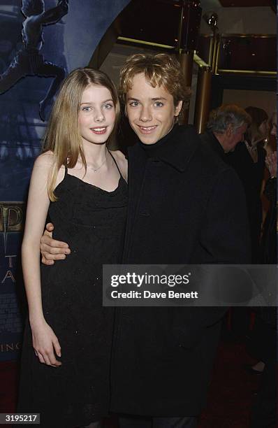 Rachel Hurd Wood and Jermey Sumpter attend the UK Premiere of "Peter Pan The Movie" at the Empire, Leicester Square on December 10, 2003 in London.