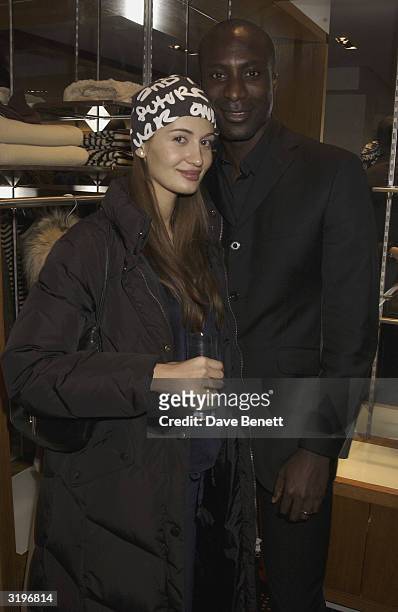 Designer Oswald Boateng and his wife Gyunel Boateng at the party to celebrate the opening of Designer Sonia Rykiel's London Shop on Brook Street off...