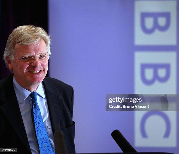 Michael Grade speaks during a press conference to announce his appointment as the new BBC chairman on April 2, 2004 in London. The position became...