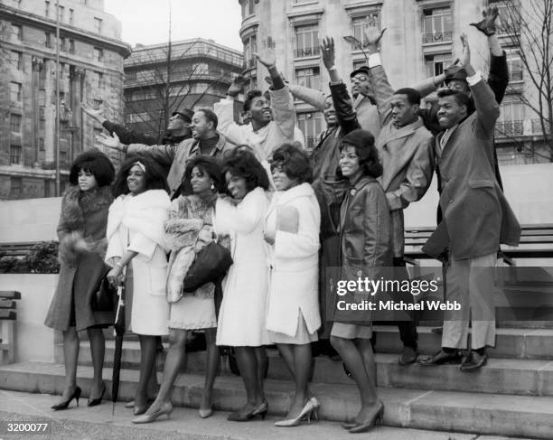 American pop groups The Supremes, Martha and the Vandellas, Smokey Robinson and the Miracles and the Earl Van Dyke Sextet visiting London.