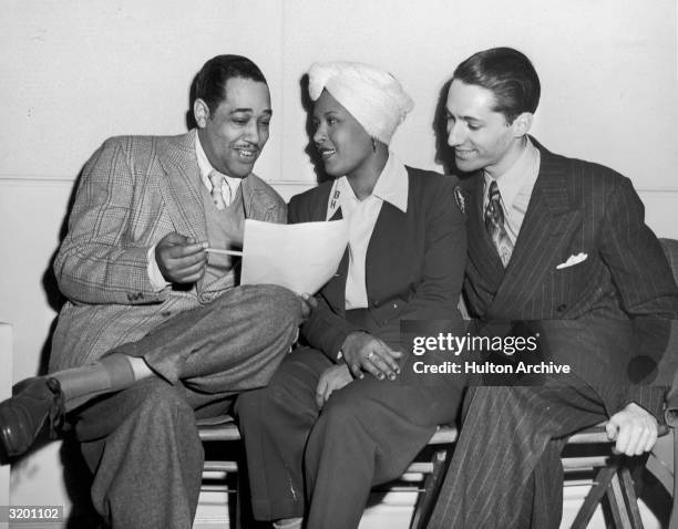 American jazz composer and band leader Duke Ellington , American jazz singer and composer Billie Holiday, and American jazz critic Leonard Feather...