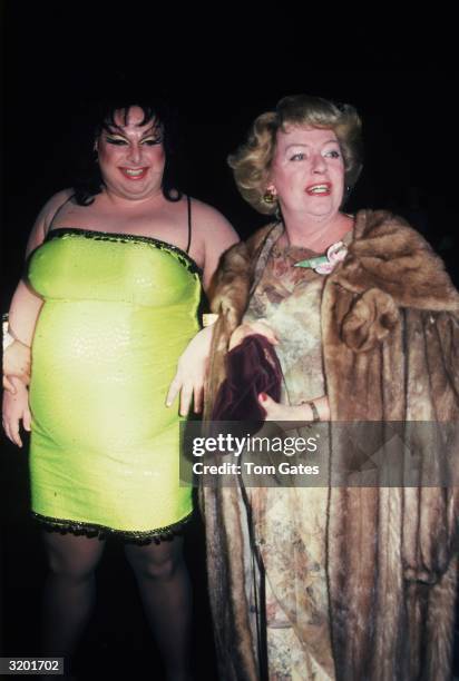 American actor and drag queen Divine with American nightclub performer Christine Jorgensen , the first trans woman celebrity in the US, at the first...