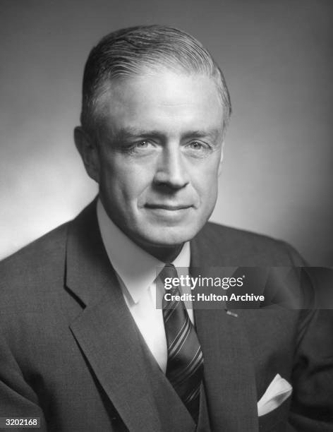 Portrait of business executive Thomas J. Watson, Jr.. Watson was board chairman of the International Business Machines Corporation , and was elected...