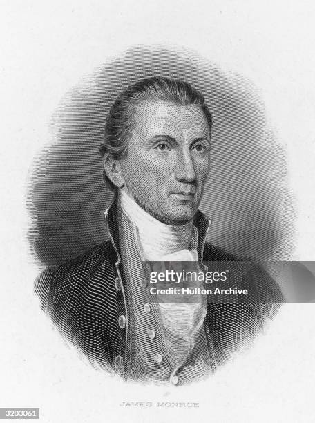 Portrait of James Monroe , fifth President of the United States, who served for two terms from 1817 to 1825.