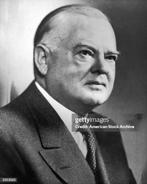 Portrait of Herbert Hoover , the thirty-first President of the United States, who served from 1929 to 1933. Hoover became president the same year as...