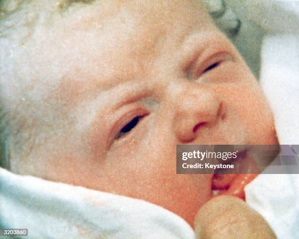 The world's first test tube baby Louise Joy Brown soon after her birth by Caesarian section at Oldham General Hospital, Lancashire.