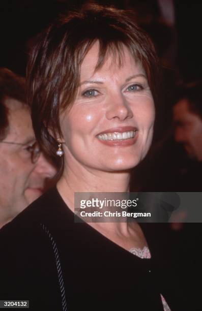 Headshot of Swedish-born actor and model Maud Adams at the American Comedy Awards, held at the Shrine Exposition Center in Los Angeles. Adams is...