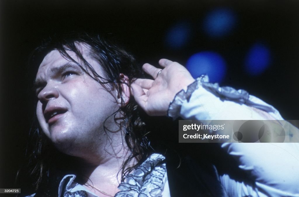 American rock star Meatloaf, real name Marvin Lee Aday, holds his
