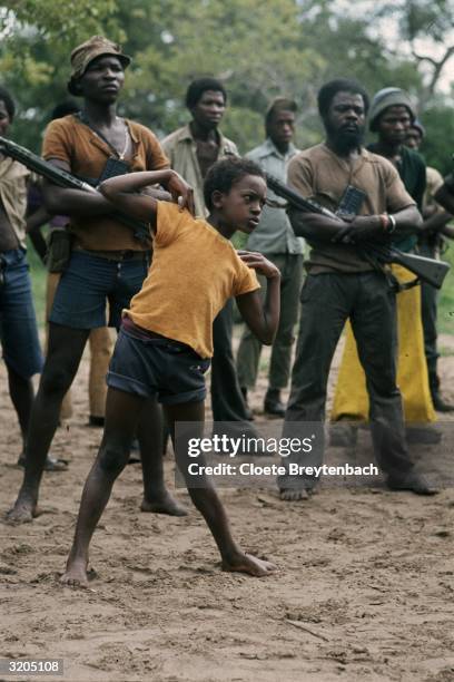 Young member of Jonas Savimbi's UNITA movement trains with Chinese weapons in a camp in South East Angola.