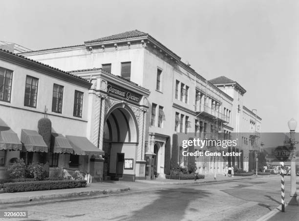 Exterior view of the Paramount Pictures studios in Los Angeles, California.