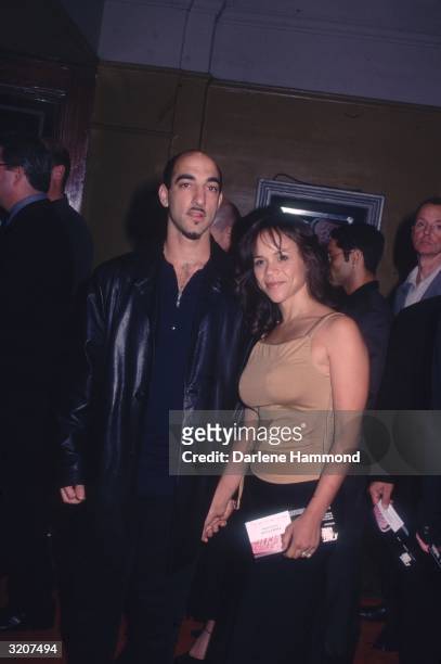 American actor Rosie Perez and her husband Seth Rosenberg at the Mann Village Theater in Westwood, California for the premiere of director David...
