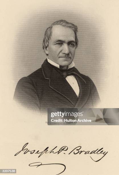 American lawyer and jurist Joseph P Bradley , associate justice on the U.S. Supreme Court, 1870-92. Original Artwork: Engraving by HB Hall & Sons