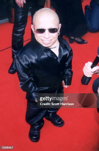 Full-length image of American actor Verne Troyer being interviewed on the red carpet at the eighth annual ESPY Awards, MGM Grand Hotel, Las Vegas,...