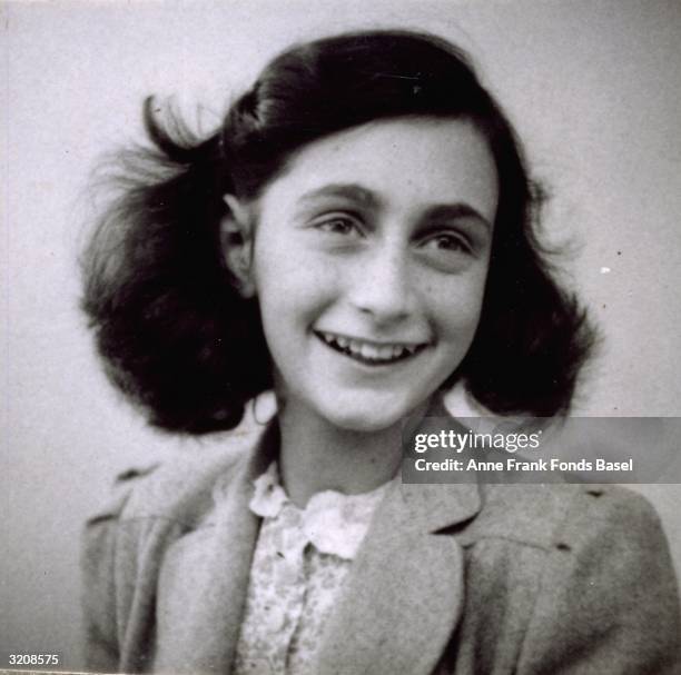 Portrait of Anne Frank from her own photo album.