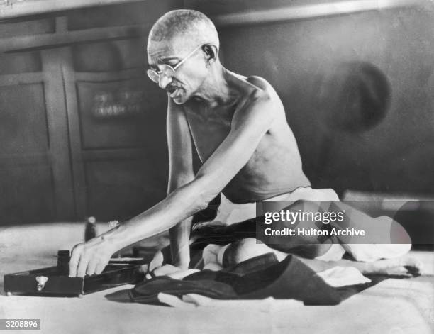 Indian spiritual and political leader Mahatma Gandhi .