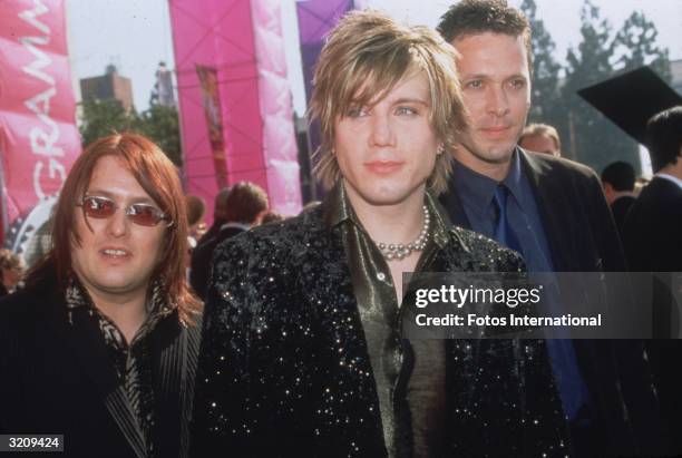 Headshot of rock group The Goo Goo Dolls outside The Grammy Awards, Los Angeles, California.